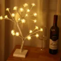LED Blumen Baum Lampe für Urlaubsdekoration, romantische Ambientebeleuchtung, USB Batterie. - USB- & AAA-Batteriebox-Dual-Modus / 24L Lotus-Modell