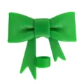 Green silicone bow straw topper cover decorative dust plug for reusable tumbler cups - Christmas Green
