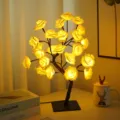 Chaud LED Rose Fleur Arbre Lumière Veilleuse Romantique Décoration Maison Lampe USB - Rose Blanche