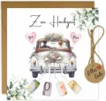 Wedding greeting card money holder gift set with envelope and twine decoration for newlyweds - Wedding Style Set 1