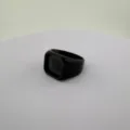 Anillo sello negro con bandeja cuadrada, anillo de metal DIY simple para personalización. - Talla 7 / Base negra