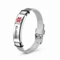 Roestvrijstalen medische alert armband, zilveren mesh band, medisch ID sieraad voor dagelijks gebruik. - KZ127-A