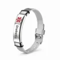 Roestvrijstalen medische alert armband voor heren, verstelbaar mesh bandje met ID plaatje. - KZ127-B