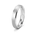 Anillo Acero Inoxidable Plateado Banda Escalonada Minimalista Pareja Joya Moda Accesorio - Plateado