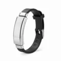 Heren roestvrij staal lederen armband met graveerbare plaat, modieuze herensieraad. - KZ118-A Onder Verbreed