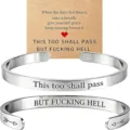 Stainless steel open cuff bracelet with inspirational engraving and custom message display card. - Arrow Double-Sided Engraved / Steel
