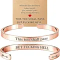 Stainless steel cuff bracelet engraved inspirational quote rose gold open bangle open cuff - Arrow Double-Sided Engraved / Rose Gold
