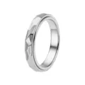 Stainless steel faceted spinner ring, silver geometric fidget band for men and women. - Size 5 / Rhombus Rotating Style / Steel