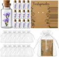Mini glass bottles with dried flowers, sympathy cards and organza gift bags for memorial gifts. - Forget-Me-Not Dried Flower Set / 1 Piece/Pack