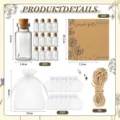 Mini glass bottles with dandelion dried flowers wish cards organza bags and twine set - Dandelion Dried Flower Set / 1 Piece/Pack