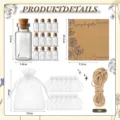 Mini bouteilles en verre avec fleurs séchées pissenlit cartes vœux sachets et ficelle - Set de Fleurs Séchées Pissenlit / 1 Pièce/Pack