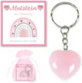 Pink crystal heart keychain with greeting card and gift bag, school start gift for kids. - Keychain, Card & Organza Bag - 15