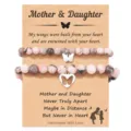 Mother and daughter beaded bracelet set with cute butterfly charms and heartfelt message card. - Butterfly 2-Piece Set-6