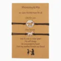 Bracelets assortis mère fille acier inoxydable pendentif cheval bijoux amitié cordon - Lot de 2 poneys - 28