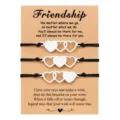 Ensemble de bracelets amitié cœur en acier inoxydable avec carte de vœux pour amis. - Ensemble de 3 cœurs - 9