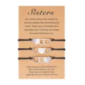 Ensemble de bracelets d'amitié de sœur en acier inoxydable avec carte en kraft. - Ensemble de 3 cœurs - 10