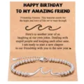 Stainless steel wave bead bracelet with adjustable lobster clasp friendship jewelry gift for women - Wave Birthday