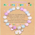 Children graduation crystal beaded bracelet with cute unicorn charm and greeting card detail. - Style 2