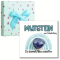 Natürliches Kristallstein-Set mit Geschenkschachtel und Motivationskarte zum Schulanfang. - Blauadernstein + Karte + Schachtel