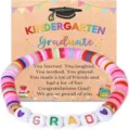 Colorful polymer clay graduation bracelet with card gift for kids and students graduation. - Style 20