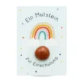 Natural crystal pocket stone with rainbow blessing card for back to school cute gifts - Red Jasper with Card and Box
