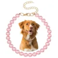 Collana di perle rosa per animali domestici collana cane e gatto variante rosa carina - 20+7cm / modello 3