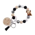 Port-clés Bracelet en Perles de Silicone Highland Cow avec Pendentif et Glands - Yack Kaki