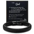 Men's braided leather bracelet with stainless steel magnetic clasp and father love card. - Stainless Steel Accessories / To My Dad