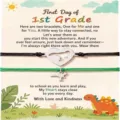Stainless steel dinosaur mother daughter bracelet set, cute back to school gift cord jewelry. - 43