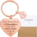Roségold Herz Schlüsselanhänger Beste Freundin Geschenk Graviertes Metall Ring mit Karte - Geschenkset / Roségold