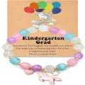 Children graduation crystal beaded bracelet with cute unicorn charm and colorful gift card. - Style 6