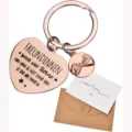 Roségold Herz Schlüsselanhänger Freundschaftsgeschenk Set mit Versprechen Anhänger und Karte - Geschenkset / Roségold