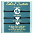 Mère et fille acier inoxydable cœur charm cordon noir bracelet d'amitié ensemble de 3 - Lot de 3 cœurs - 15