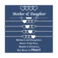 Bracelet cœur mère fille en acier inoxydable sur carte de présentation cadeau - Lot de 4 cœurs - 16