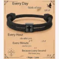Handmade braided Milan rope bracelet with stainless steel cross charm for men, faith jewelry. - Every-Day-10
