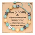 7th Birthday Beaded Bracelet Gift for Kids Girls Colorful Stones Wish Card Jewelry - 7th Birthday