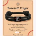 Handmade braided Milanese rope bracelet with stainless steel cross charm for men faith jewelry - BASEBALL-21
