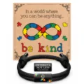 Handmade woven black rope bracelet with stainless steel tag autism awareness jewelry gift for men - 28