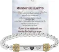 Stainless steel beaded stretch bracelet with engraved heart wings charm memorial jewelry gift - Rhinestone Ring (MISSING) / Gold