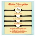 Bracelet cordon tressé amitié mère fille sœur cœur acier inoxydable ensemble carte variante - Lot de 4 cœurs - 17