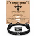 Handmade Paracord Bracelet Stainless Steel Cross Hunter Prayer Men's Survival Jewelry - 30