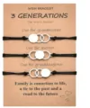 Set de bracelets de vœux famille 3 générations en acier inoxydable anneaux entrelacés - Style 37