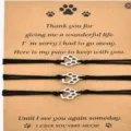 Ensemble de bracelets en cordon empreinte de patte mémorial pour animaux de compagnie. - Set de 3 pièces - 40