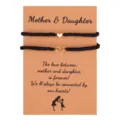 Ensemble de bracelets tressés cœur mère fille sur carte en papier kraft bijou amitié famille - Style 44