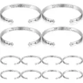Stainless steel inspirational cuff bracelet with engraved quote message for women gift. - Single Scripture Engraved Style 13