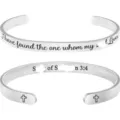Stainless steel cuff bracelet with inspirational verse engraving, adjustable open bangle for women. - Scripture Engraved Style 1