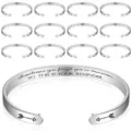 Stainless steel cuff bracelet with motivational engraving inspirational quote jewelry gift - Single Scripture Engraved Style 15
