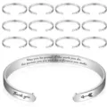 Stainless steel cuff bracelet detail engraving motivational quote thank you arrow design - Single Scripture Engraved Style 17