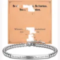 Stainless steel bead bracelet with engraved bar inspirational quote adjustable jewelry for women - 1:9-2