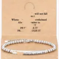 Stainless steel bead bracelet with engraved metal bar and adjustable chain for women gift. - 46:5-6